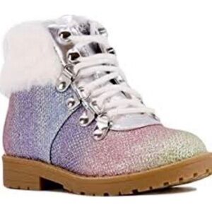 NWT , girls juicy couture‎ multi colored Sierra vista cozy combat boots size 5 m